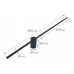 KINKIET ŚCIENNY LED CATRINA 17W 120CM CZARNY 4000K-5904703008965