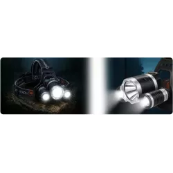 LATARKA CZOŁOWA CZOŁÓWKA LAMPKA LED NA GŁOWĘ 3x LED ZOOM PRO REGULOWANA-5904703009375