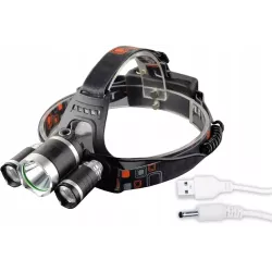 LATARKA CZOŁOWA CZOŁÓWKA LAMPKA LED NA GŁOWĘ 3x LED ZOOM PRO REGULOWANA-5904703009375