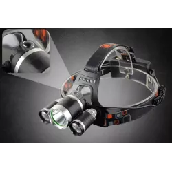LATARKA CZOŁOWA CZOŁÓWKA LAMPKA LED NA GŁOWĘ 3x LED ZOOM PRO REGULOWANA-5904703009375