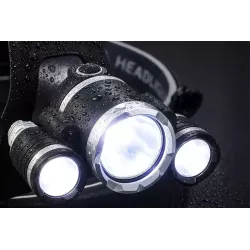 LATARKA CZOŁOWA CZOŁÓWKA LAMPKA LED NA GŁOWĘ 3x LED ZOOM PRO REGULOWANA-5904703009375