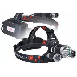 LATARKA CZOŁOWA CZOŁÓWKA LAMPKA LED NA GŁOWĘ 3x LED ZOOM PRO REGULOWANA-5904703009375