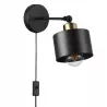 Kinkiet ścienny lampa wewnętrzna LED włącznik czarna ruchomy E27-5903002038499