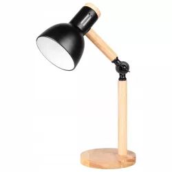 LAMPKA na BIURKO biurkowa nocna szkolna LED E27 DREWNIANA kreślarska-5904703017387