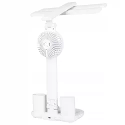 LAMPKA NA BIURKO BIURKOWA NOCNA LED z wiatrakiem zegarem szkolna regulacja-5904703016755