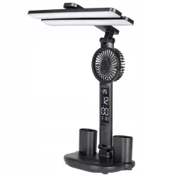 LAMPKA NA BIURKO BIURKOWA NOCNA LED z wiatrakiem zegarem szkolna regulacja-5904703016762