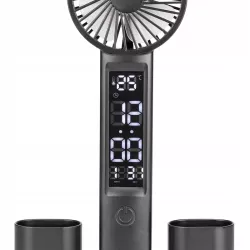 LAMPKA NA BIURKO BIURKOWA NOCNA LED z wiatrakiem zegarem szkolna regulacja-5904703016762