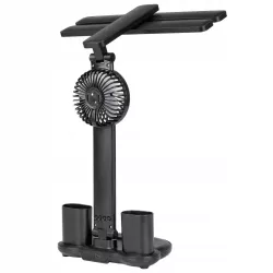 LAMPKA NA BIURKO BIURKOWA NOCNA LED z wiatrakiem zegarem szkolna regulacja-5904703016762