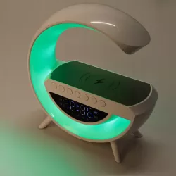 Lampa biurkowa G LED RGB 5W QI Głośnik ŁADOWARKA ZEGAR RADIO 8977-5904703017615
