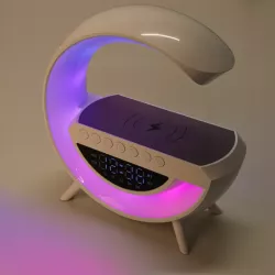 Lampa biurkowa G LED RGB 5W QI Głośnik ŁADOWARKA ZEGAR RADIO 8977-5904703017615