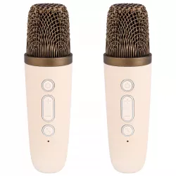 ZESTAW KARAOKE 2 MIKROFONY + GŁOŚNIK BEZPRZEWODOWY BLUETOOTH SUPER DŹWIĘK-5904703017639