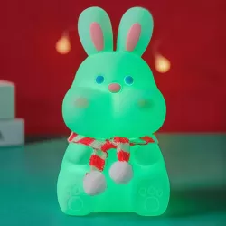 LAMPKA NOCNA DLA DZIECI KRÓLIK MIĘKKA KOLOROWA RGBWW LED USB SILIKONOWA-5904703017707