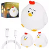 LAMPKA NOCNA DLA DZIECI KURCZAK MIĘKKA KOLOROWA 3000K LED USB SILIKONOWA-5904703017714