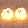 LAMPKA NOCNA DLA DZIECI KURCZAK MIĘKKA KOLOROWA 3000K LED USB SILIKONOWA-5904703017714