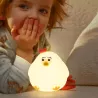 LAMPKA NOCNA DLA DZIECI KURCZAK MIĘKKA KOLOROWA 3000K LED USB SILIKONOWA-5904703017714