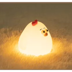 LAMPKA NOCNA DLA DZIECI KURCZAK MIĘKKA KOLOROWA 3000K LED USB SILIKONOWA-5904703017714