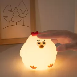 LAMPKA NOCNA DLA DZIECI KURCZAK MIĘKKA KOLOROWA 3000K LED USB SILIKONOWA-5904703017714