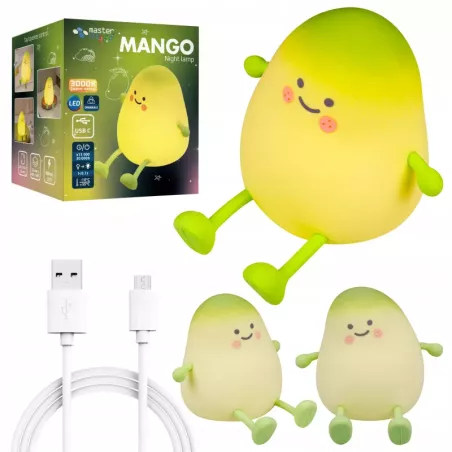 LAMPKA NOCNA DLA DZIECI MANGO MIĘKKA KOLOROWA 3000K LED USB SILIKONOWA-5904703017738