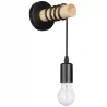 Kinkiet ścienny wiszący E27 lampa DREWNO wewnętrzna ścienna LED czarny-5904703018490