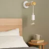 Kinkiet ścienny wiszący E27 lampa DREWNO wewnętrzna ścienna LED biały-5904703018506