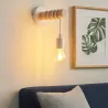 Kinkiet ścienny wiszący E27 lampa DREWNO wewnętrzna ścienna LED biały-5904703018506
