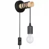Kinkiet ścienny wiszący E27 lampa DREWNO wewnętrzna ścienna LED czarny-5904703018513
