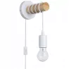 Kinkiet ścienny wiszący E27 lampa DREWNO wewnętrzna ścienna LED biały-5904703018520