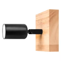 Kinkiet ścienny ruchomy E27 lampa DREWNO wewnętrzna na ściane LED czarny-5904703018551