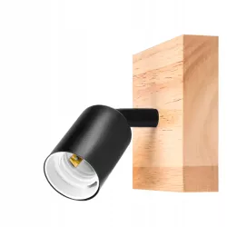 Kinkiet ścienny ruchomy E27 lampa DREWNO wewnętrzna na ściane LED czarny-5904703018551