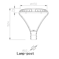Lampa LED parkowa latarnia Brixon  60W 4000K-5904703019121