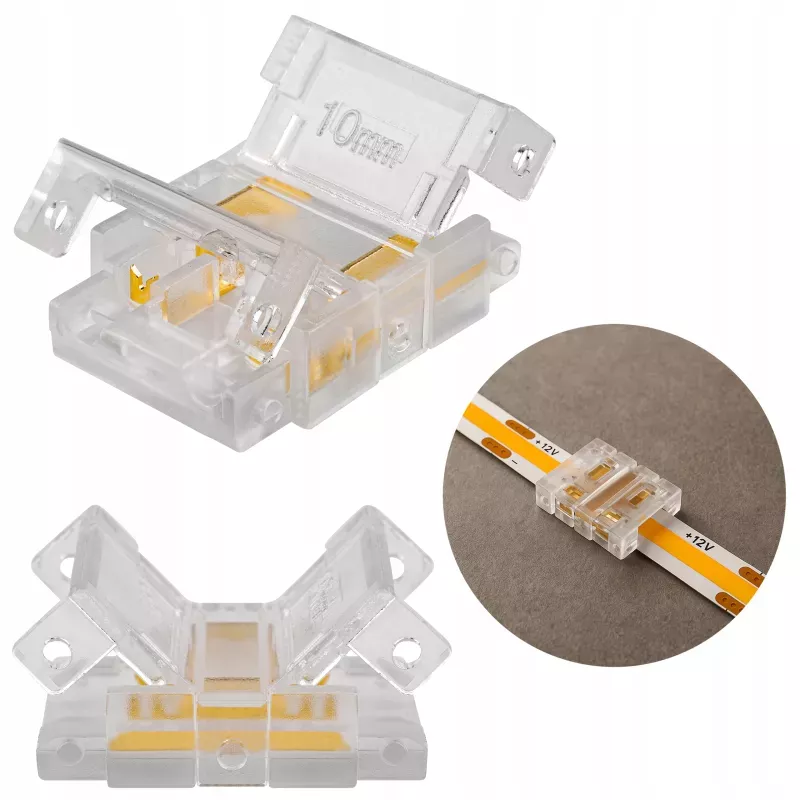 Złączka do taśmy LED COB 10mm zatrzaskowa zasilająca-5904703021568