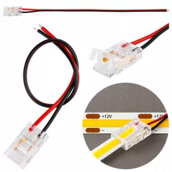 Złączka do taśmy LED COB 8mm zatrzaskowa z kablem-5904703021575