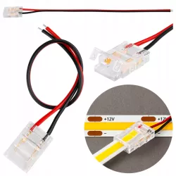 Złączka do taśmy LED COB 10mm zatrzaskowa z kablem-5904703021582