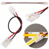 Złączka do taśmy LED COB 8mm zatrzask podwójny z kablem-5904703021599