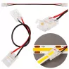 Złączka do taśmy LED COB 10mm zatrzask podwójna z kablem-5904703021605