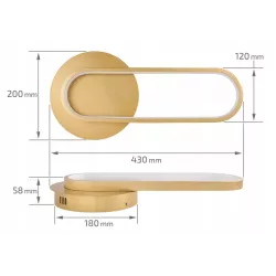 KINKIET ŚCIENNY LED GOLDIMO 13W 43CM ZŁOTY 4000K NOWOCZESNA LAMPA-5904703020912