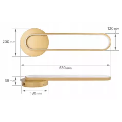 KINKIET ŚCIENNY LED GOLDIMO 18W 43CM ZŁOTY 4000K NOWOCZESNA LAMPA-5904703020929