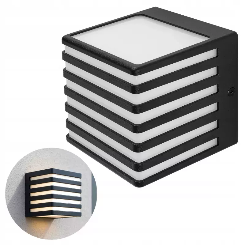 Kinkiet zewnętrzny ścienny lampa ogrodowa oprawa GX53 LED elewacyjna CZARNA-5904703019763