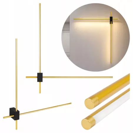 Lampa ścienna LED kinkiet ścienny wewnętrzny 2x 60cm złoty-5904703022077
