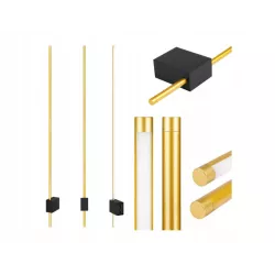 Kinkiet LED 9W 4000K złoty/czarny do salonu-5904703022091