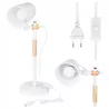 Lampka Na Biurko Biurkowa Nocna szkolna E27 LED DREWNO biała-5904703022688