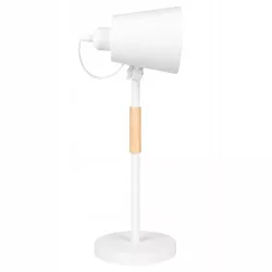 Lampka Na Biurko Biurkowa Nocna szkolna E27 LED DREWNO biała-5904703022688
