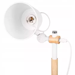 Lampka Na Biurko Biurkowa Nocna szkolna E27 LED DREWNO biała-5904703022688