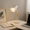 Lampka Na Biurko Biurkowa Nocna szkolna E27 LED DREWNO biała-5904703022688