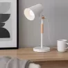 Lampka Na Biurko Biurkowa Nocna szkolna E27 LED DREWNO biała-5904703022688