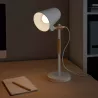 Lampka Na Biurko Biurkowa Nocna szkolna E27 LED DREWNO biała-5904703022688