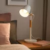 Lampka Na Biurko Biurkowa Nocna szkolna E27 LED DREWNO biała-5904703022688