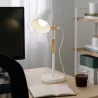 Lampka Na Biurko Biurkowa Nocna szkolna E27 LED DREWNO biała-5904703022688