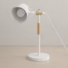 Lampka Na Biurko Biurkowa Nocna szkolna E27 LED DREWNO biała-5904703022688