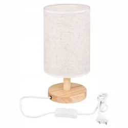 Lampka Na Biurko Biurkowa Nocna szkolna E27 LED DREWNO biała-5904703022695